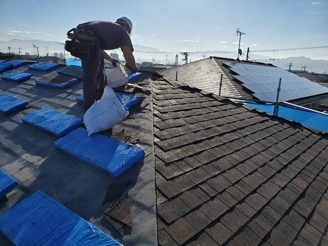 隅棟のカット完了