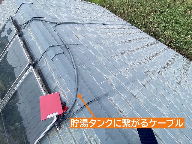 太陽熱パネルのケーブルも破損