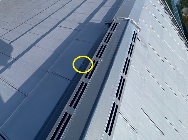 棟換気部分の釘浮き