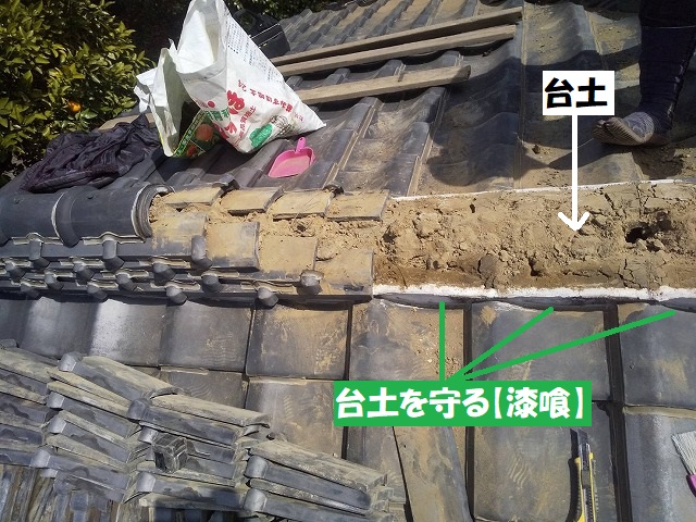 棟の台土と漆喰の関係性
