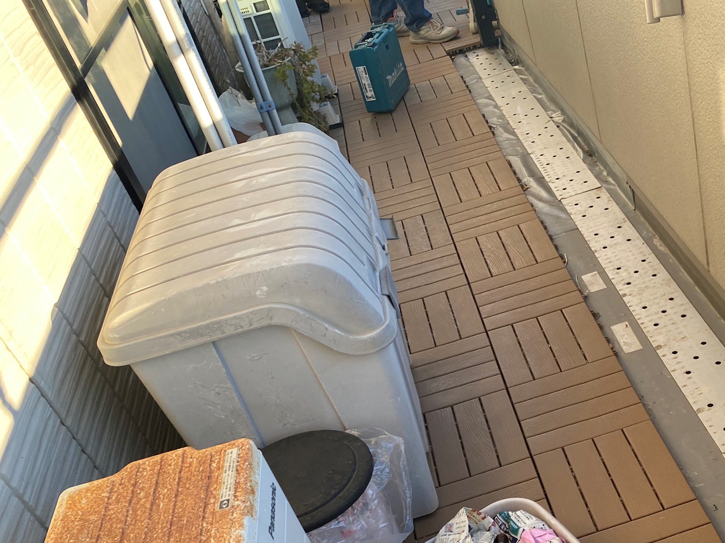 施工前の高萩市の2階のベランダの様子