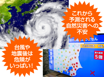 地震や台風などイメージ