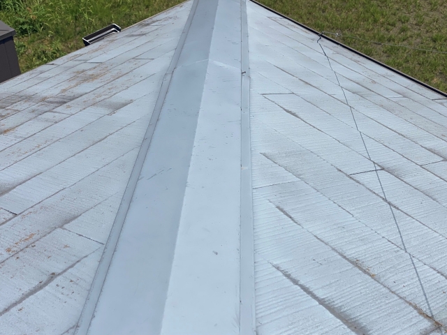 隅棟の留め具釘が飛び出ている