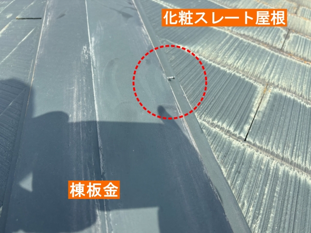 棟板金の釘抜け