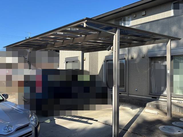 パネル交換完了後のカーポート