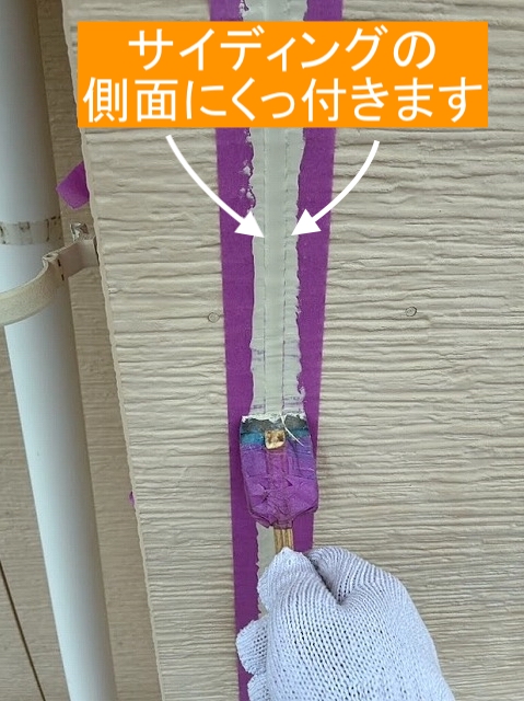 サイディングの両側面に接着したオートンイクシード