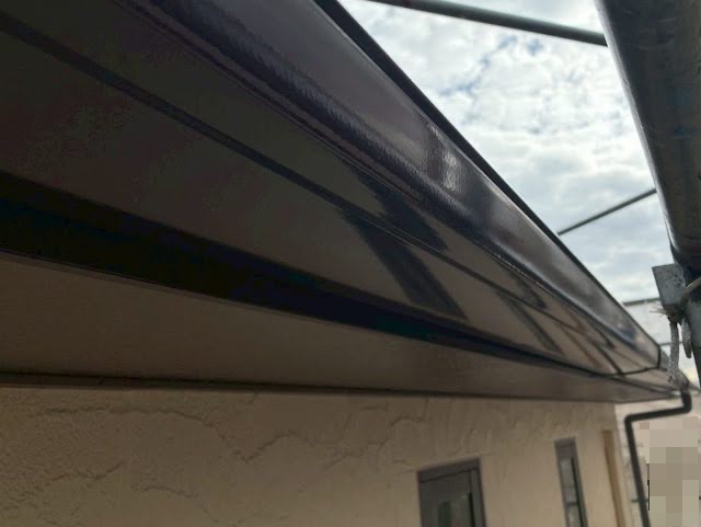 水戸市　付帯部も外壁と一緒に塗装　雨樋塗装後の写真