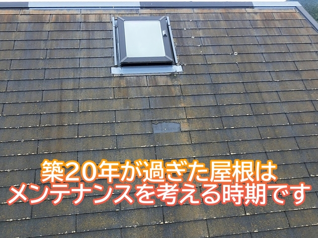 築20年を過ぎたスレート屋根はメンテナンスを検討する時期に入っている