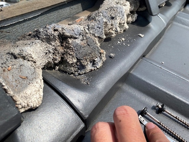 南蛮漆喰の量自体が少なく劣化が早い