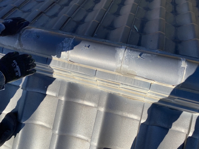 棟部分の凍て割れ