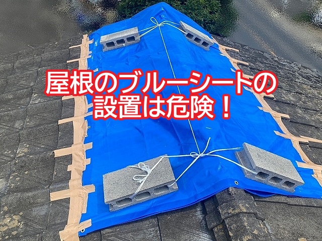 屋根のブルーシートの設置は危険
