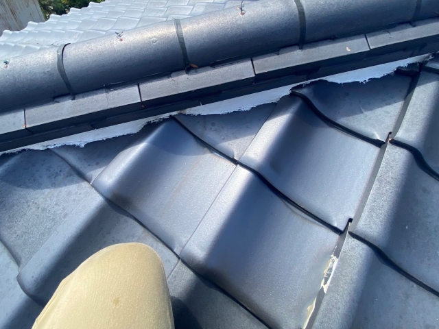 棟部分の防止シートの敷き方