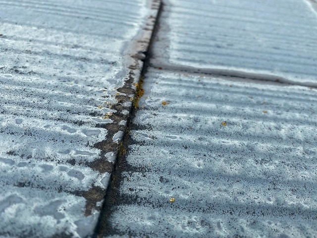 水戸市のスレートコロニアル屋根にカビやコケが発生