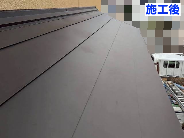 水戸市 出窓上の銅板屋根を葺き替え 施工後の写真