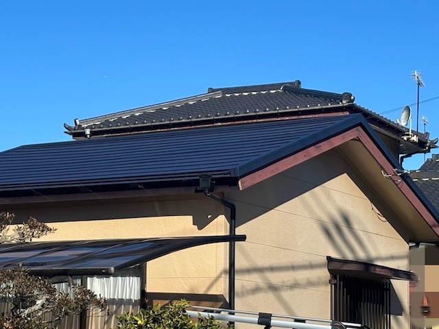 破風板施工前の日立市の現場風景