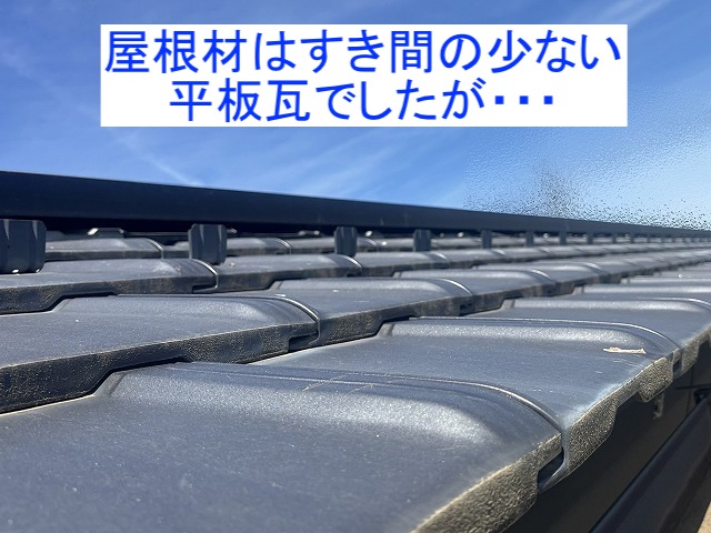 鳥の巣相談の屋根材は平板瓦