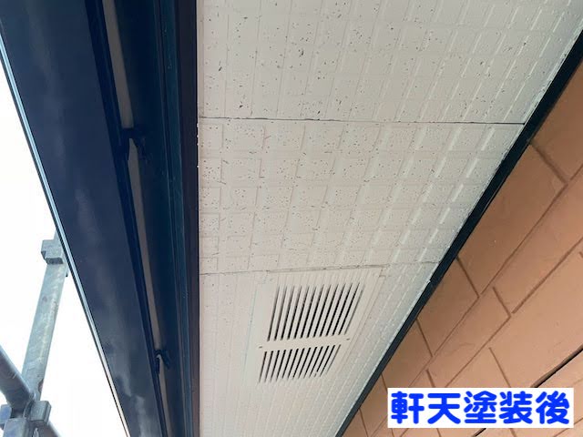 ひたちなか市　軒天脱落修繕　軒天塗装の写真