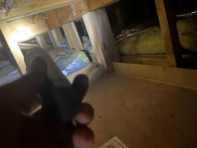 天井点検口から見た2階の天井裏