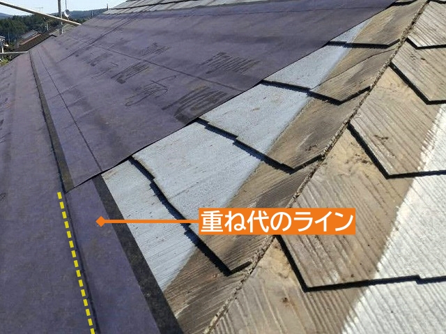 カバー工法のための防水紙施工