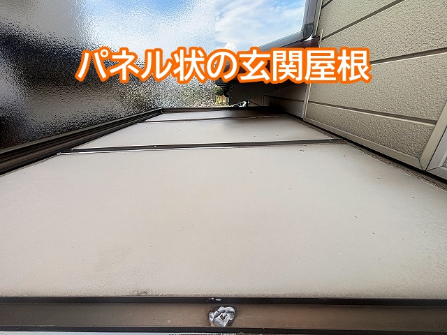 玄関は通常の屋根材とは異なるパネルタイプ