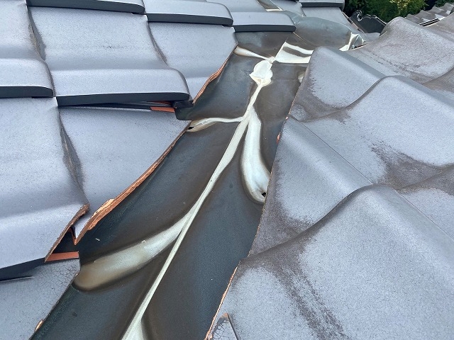 常陸太田市の谷板金の点検