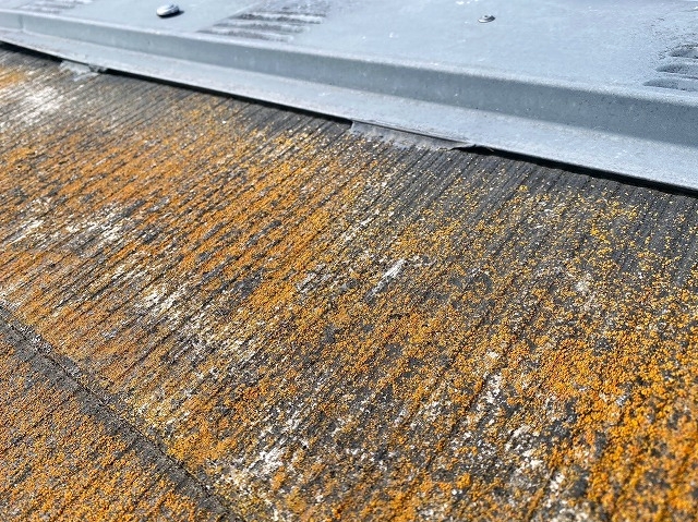 屋根との接地面がコーキングされた棟