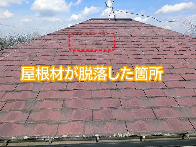 ザルフグラッサの一部が脱落した箇所