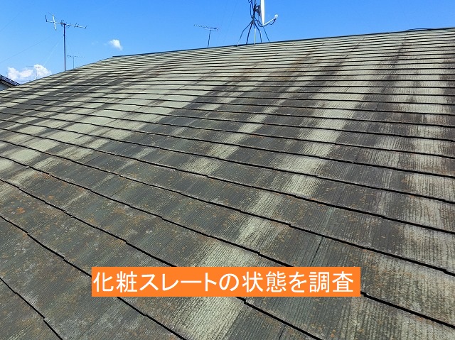 調査対象の結城市の化粧スレート屋根