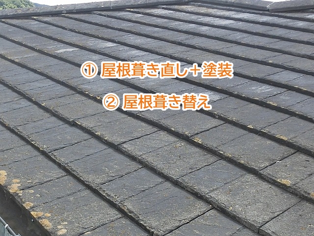 葺き直し＋塗装または葺き替えを提案