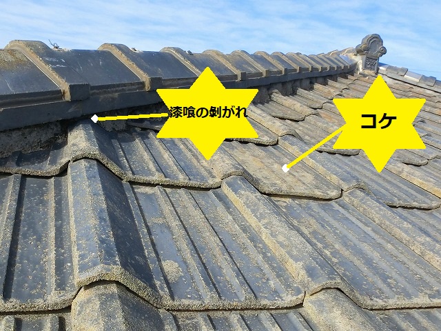 モニエル瓦の劣化