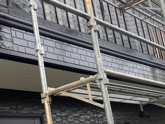 部分張り替えした外壁の塗装が完了