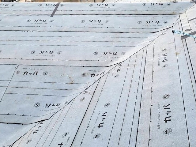 防水シートの敷設完了