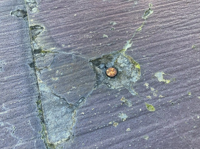 パミール屋根の釘錆浮き