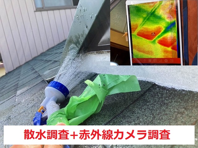 散水調査と赤外線カメラ調査