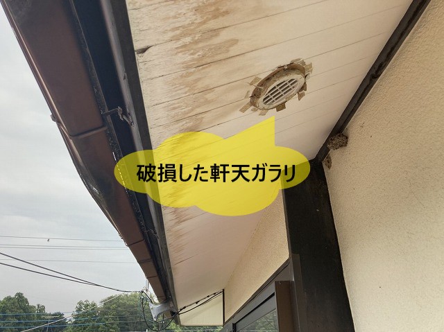 破損した軒天ガラリ