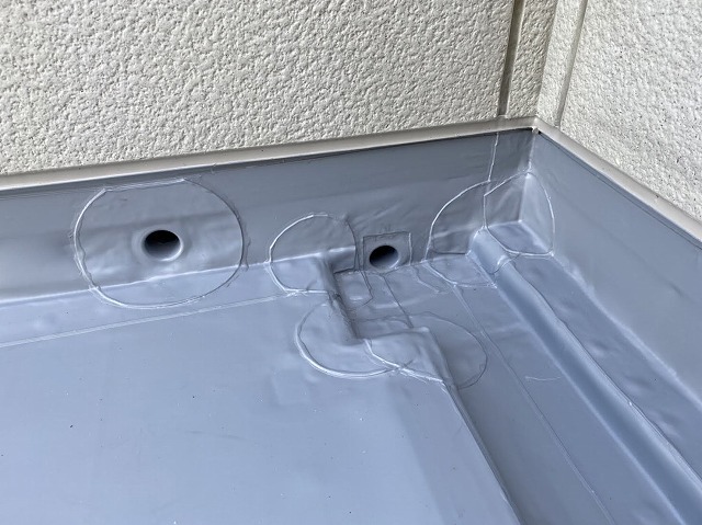 施工後のシート防水ドレン部