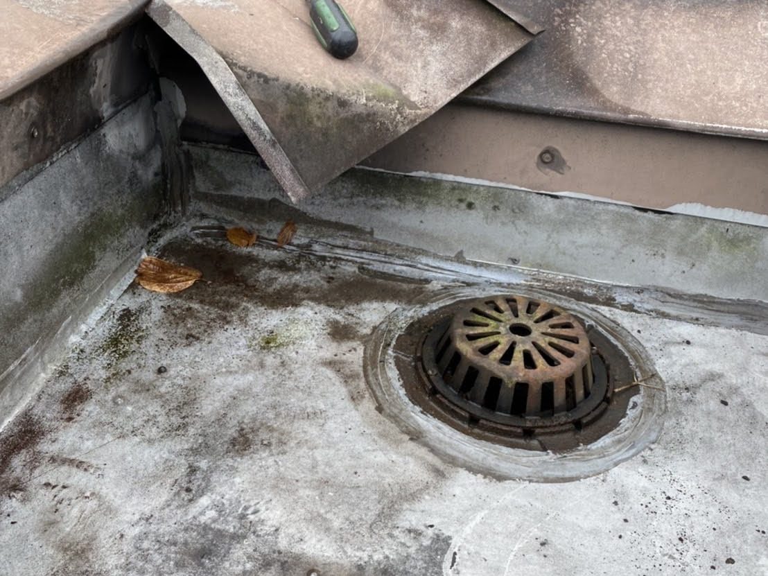 ひたちなか市雨漏り屋上部の防水層