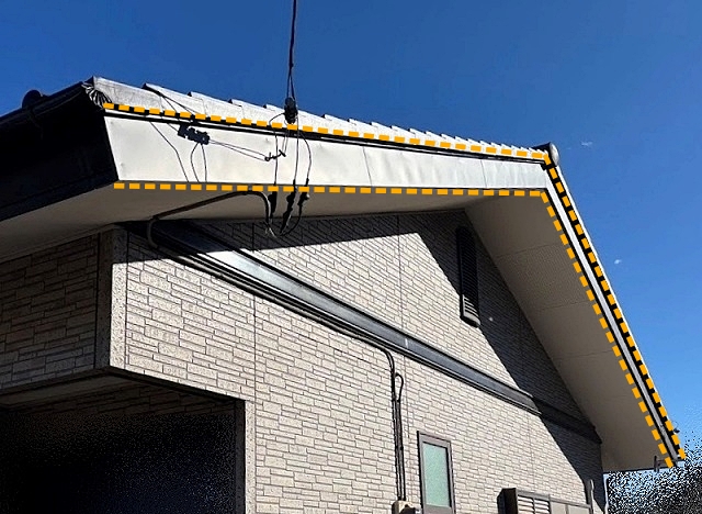 ケラバのすぐ下に取り付けられる破風板