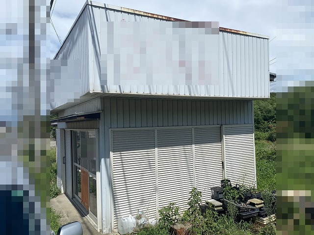 大洗町の作業場の雨漏り調査外観