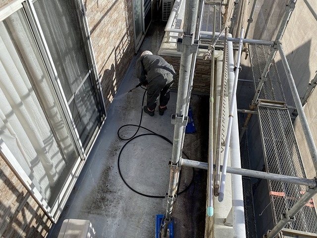 水戸市ベランダトップコート塗り替え