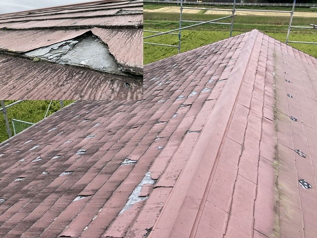 スレート屋根カバー工法施工前