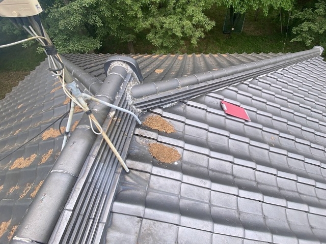 水戸市築23年瓦屋根漆喰調査