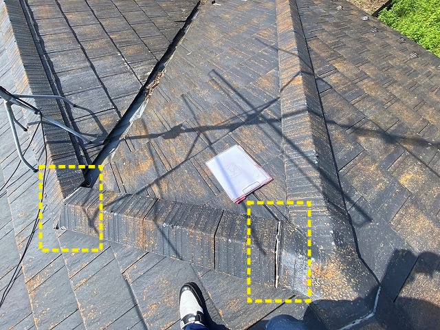 ニューエクセル棟瓦の取り合いにずれが発生