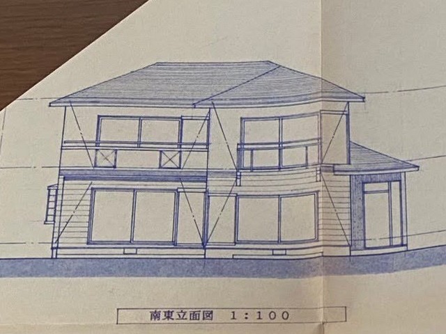 屋根カバーを行う水戸市の現場の立面図