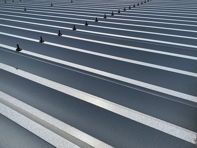 ボルトキャップも新しい折板屋根