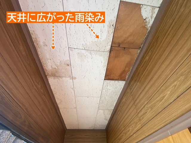 天井に広がった雨染み