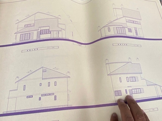 見積り調査時に頂いた立面図