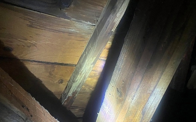 瓦の隙間を塞いだことで逃げ場を失った湿気