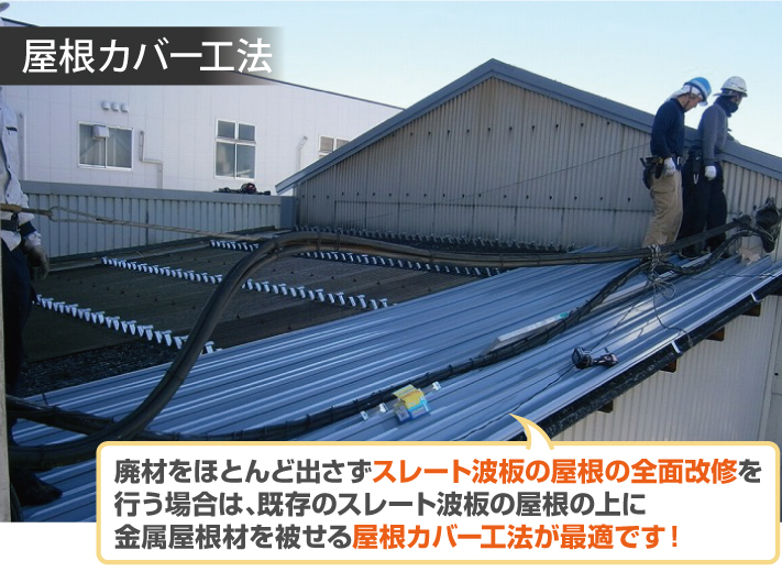 金属屋根を被せるカバー工法を提案