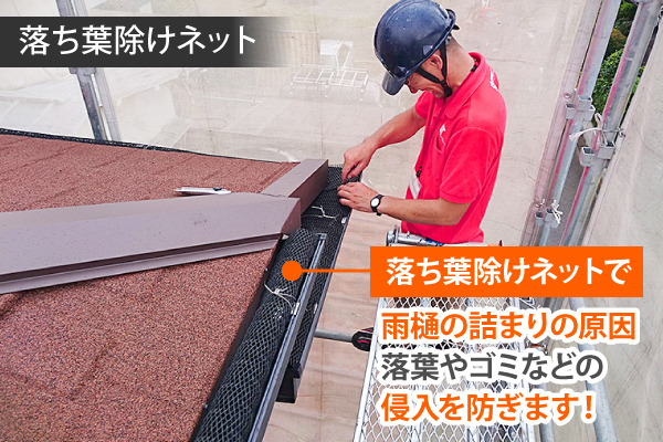 落ち葉除けネットの設置